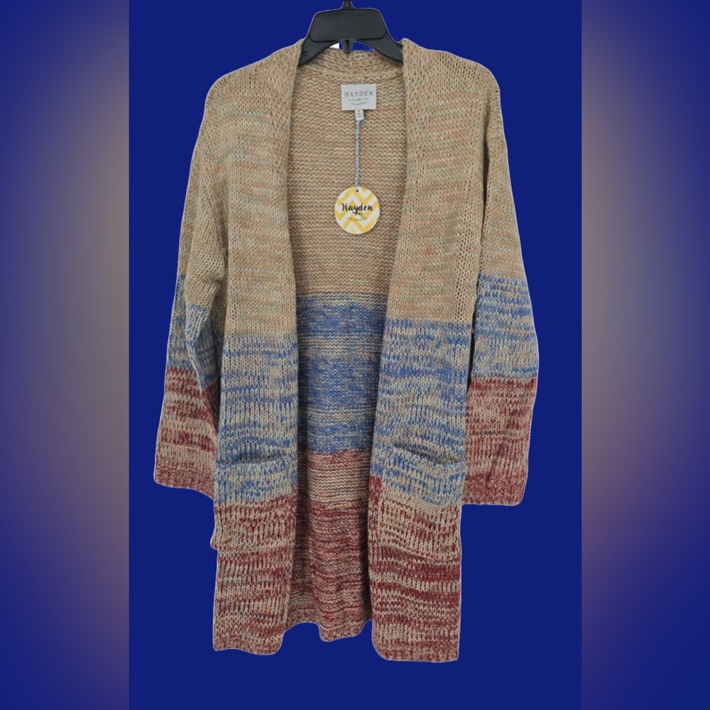 🪬Hayden Los Angeles Cardigan Longline Open Front Pockets-Sweater NWT🪬